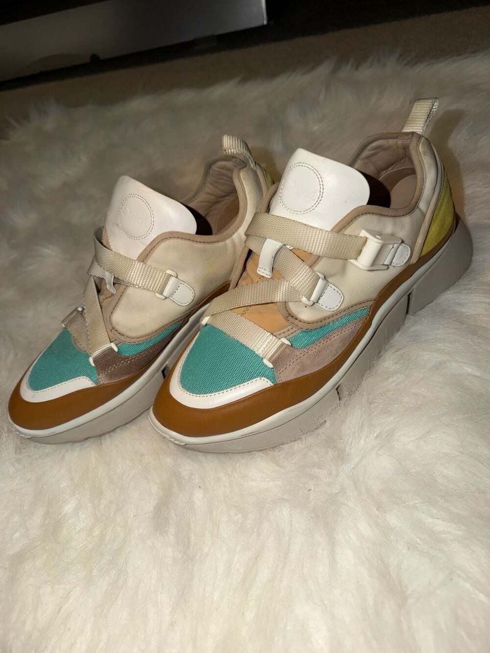 Chloé Sonnie Low-Top Colorblock Strap Sneakers Size 41